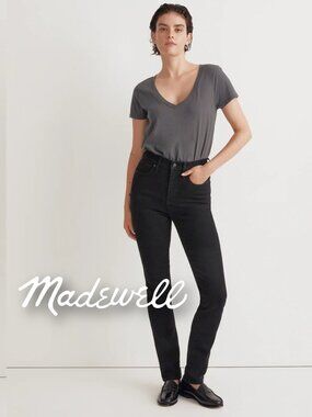 MADEWELL Curvy Stovepipe Black Wash Jeans - Size 27 - $138MSRP